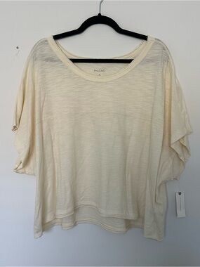 NWT Pilcro Cream Short Sleeve Scoop Neck Tee